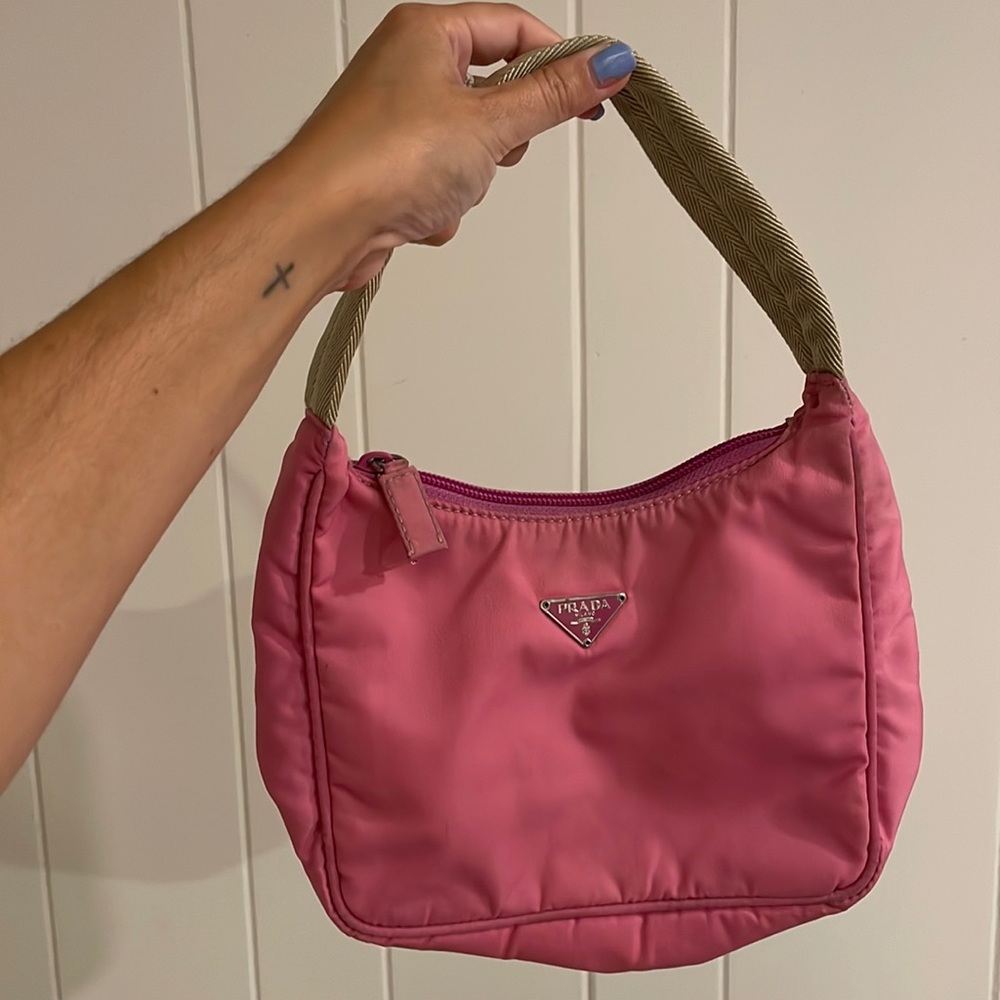 Vintage Y2K Prada Nylon Tessuto Mini Hobo - PINK! - Picture 1 of 16